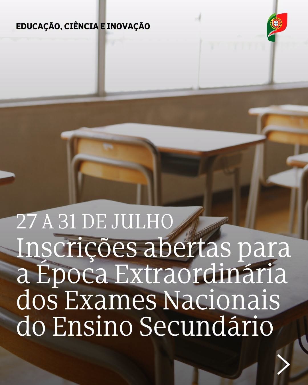 Época Extraordinária dos Exames Nacionais do Ensino Secundário